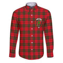 Clan Grant Tartan Long Sleeve Button Shirt Crest And Plaid Basic Style