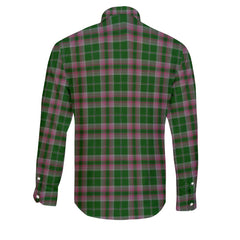 Clan Gray Tartan Long Sleeve Button Shirt Crest And Plaid Basic Style