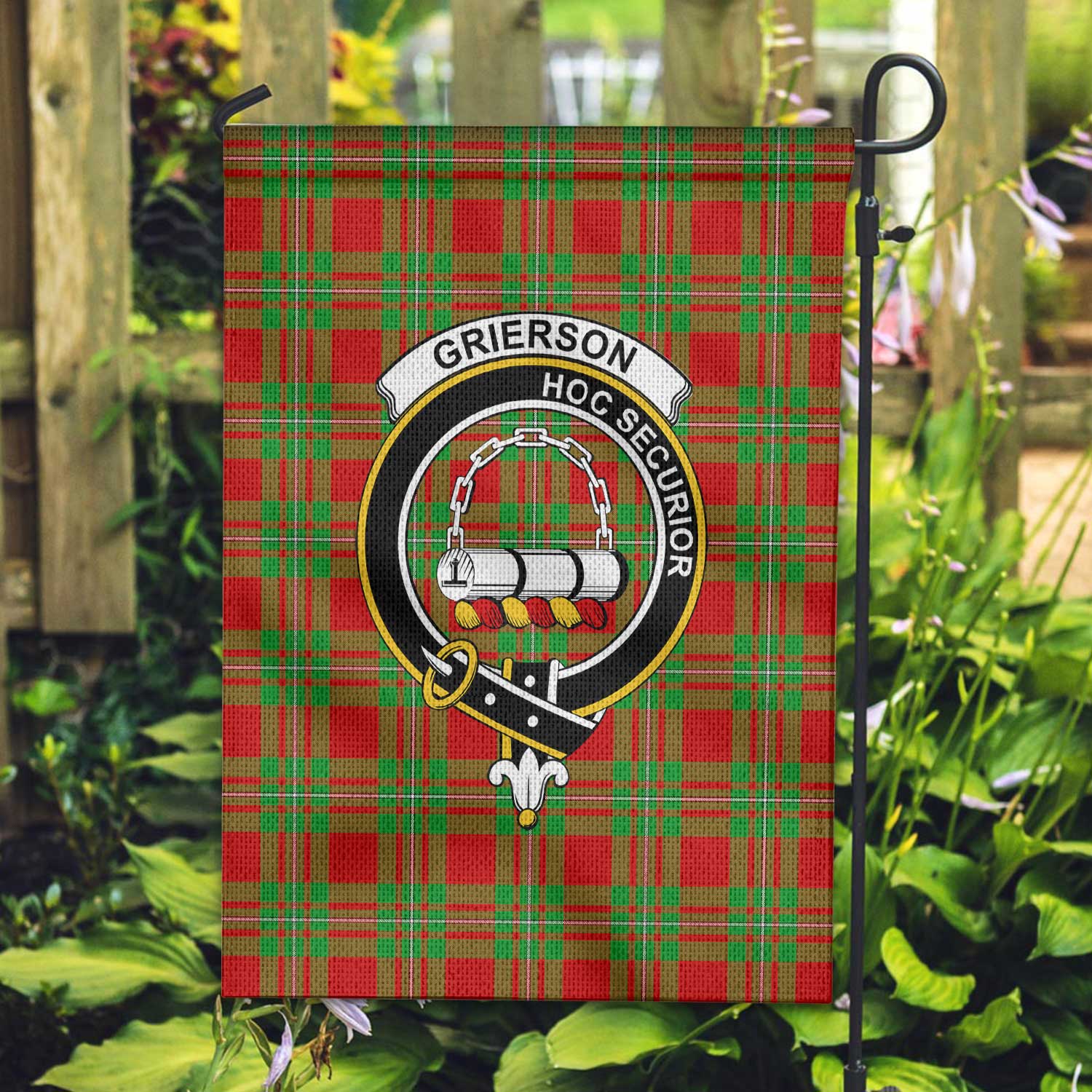 Clan Grierson Tartan Garden Flag Crest And Plaid Basic Style