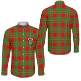 Clan Grierson Tartan Long Sleeve Button Shirt Crest And Plaid Basic Style