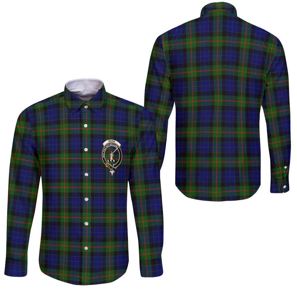 Clan Gunn Tartan Long Sleeve Button Shirt Crest And Plaid Basic Style