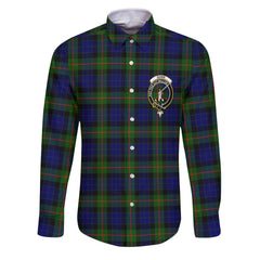 Clan Gunn Tartan Long Sleeve Button Shirt Crest And Plaid Basic Style