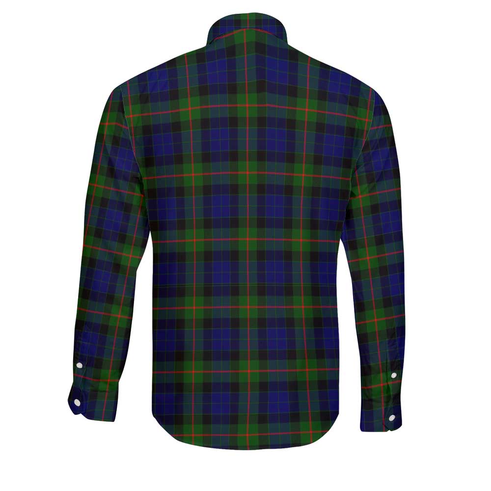 Clan Gunn Tartan Long Sleeve Button Shirt Crest And Plaid Basic Style