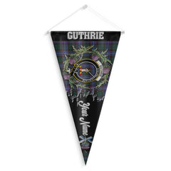 Clan Guthrie Tartan Felt Pennant Crest And Plaid Basic Style