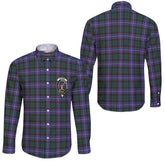 Clan Guthrie Tartan Long Sleeve Button Shirt Crest And Plaid Basic Style