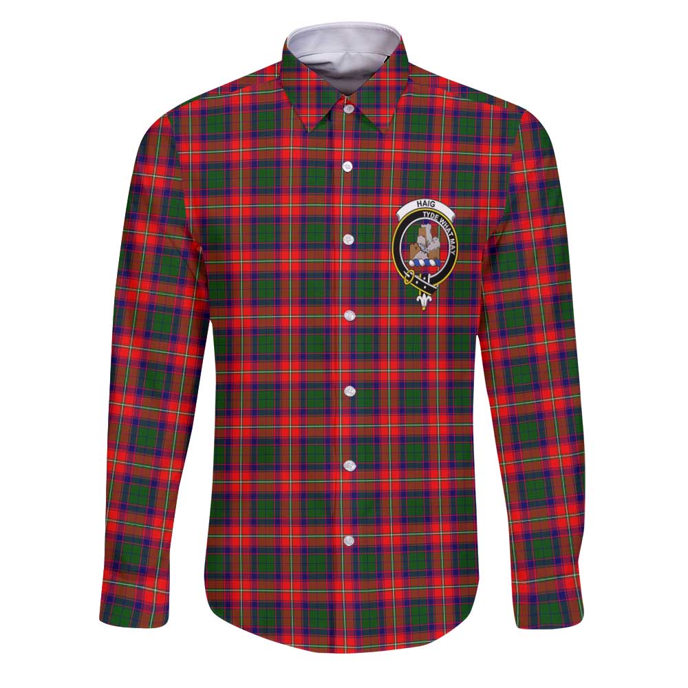 Clan Haig Tartan Long Sleeve Button Shirt Crest And Plaid Basic Style