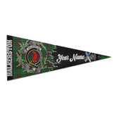 Clan Halkerston Tartan Felt Pennant Crest And Plaid Basic Style