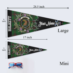 Clan Halkett Tartan Felt Pennant Crest And Plaid Basic Style