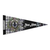 Clan Hannay Tartan Felt Pennant Crest And Plaid Basic Style