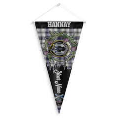 Clan Hannay Tartan Felt Pennant Crest And Plaid Basic Style