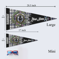Clan Hannay Tartan Felt Pennant Crest And Plaid Basic Style