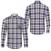 Clan Hannay Tartan Long Sleeve Button Shirt Crest And Plaid Basic Style
