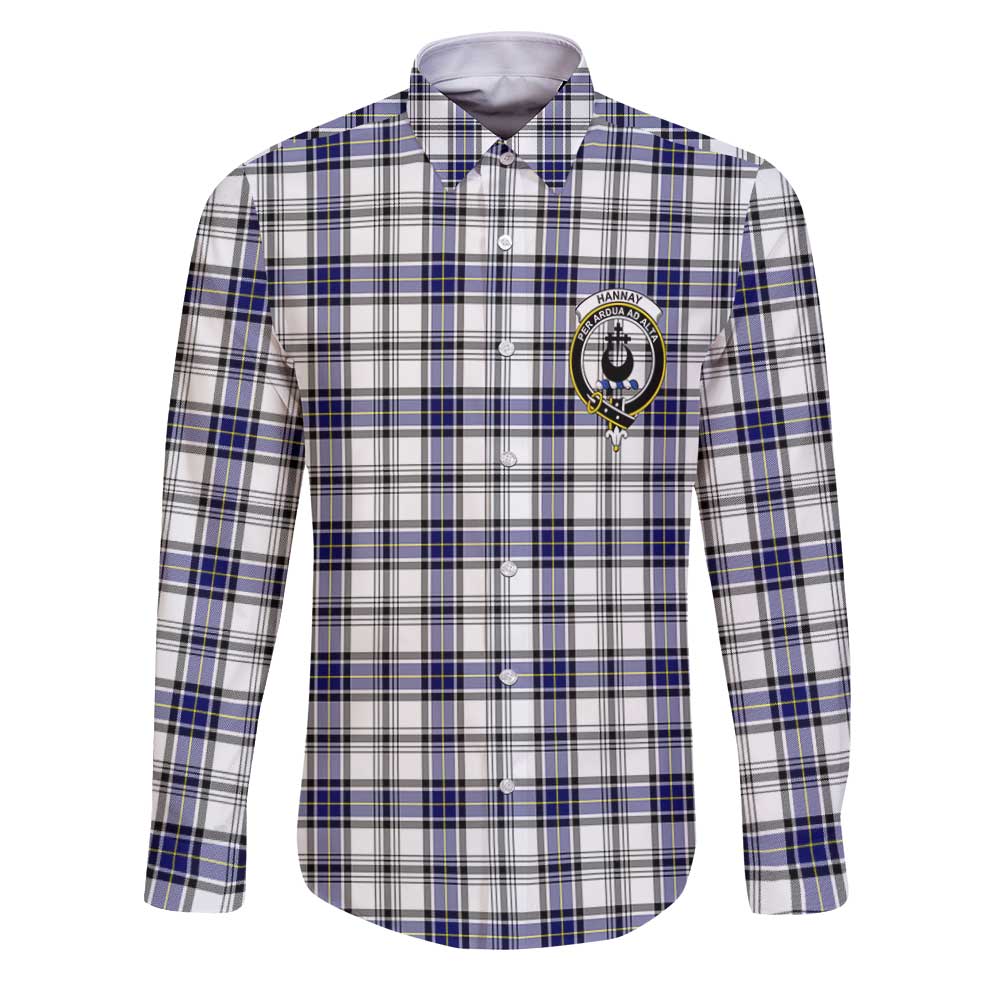 Clan Hannay Tartan Long Sleeve Button Shirt Crest And Plaid Basic Style