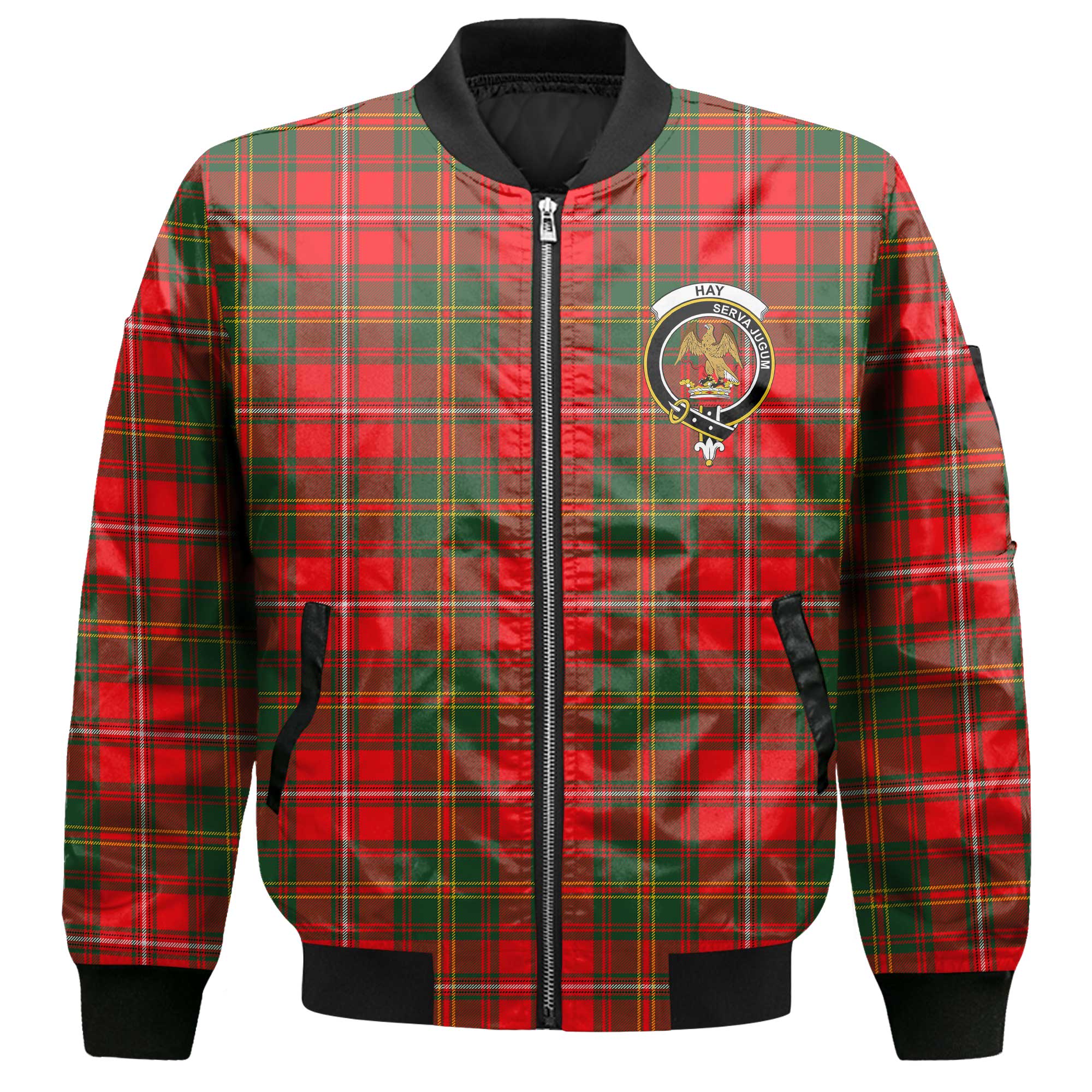 Clan Hay Tartan Women Bomber Jacket Crest And Plaid Basic Style