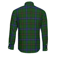 Clan Henderson Tartan Long Sleeve Button Shirt Crest And Plaid Basic Style