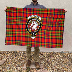 Clan Hepburn Tartan Flag Crest And Plaid Basic Style