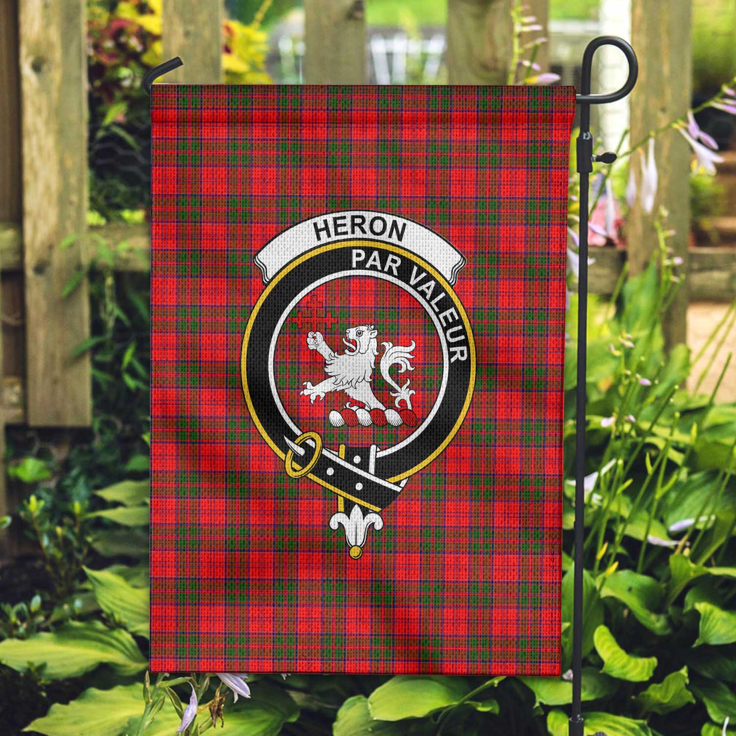 Clan Heron Tartan Garden Flag Crest And Plaid Basic Style
