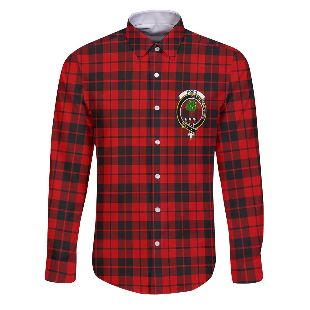 Clan Hogg Tartan Long Sleeve Button Shirt Crest And Plaid Basic Style