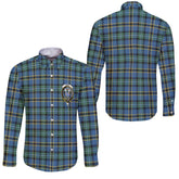Clan Hope Tartan Long Sleeve Button Shirt Crest And Plaid Basic Style