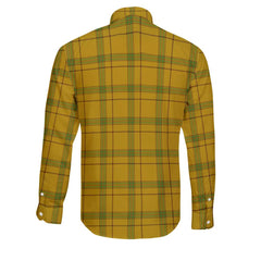 Clan Houston Tartan Long Sleeve Button Shirt Crest And Plaid Basic Style