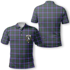 Clan Hunter Tartan Golf Men Polo Shirt Crest And Plaid Basic Style
