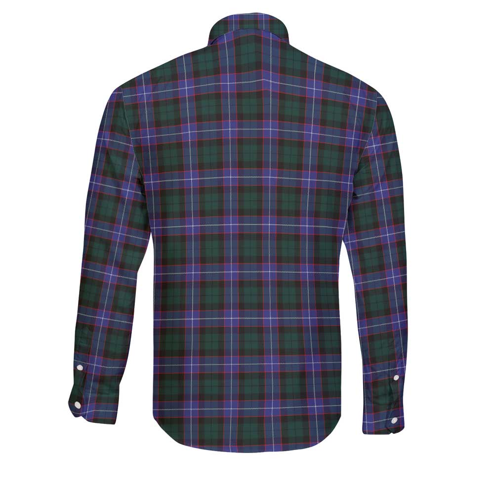 Clan Hunter Tartan Long Sleeve Button Shirt Crest And Plaid Basic Style