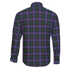 Clan Hunter Tartan Long Sleeve Button Shirt Crest And Plaid Basic Style