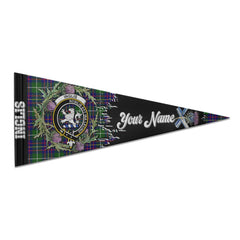 Clan Inglis Tartan Felt Pennant Crest And Plaid Basic Style