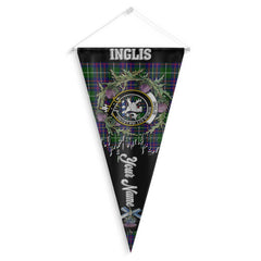 Clan Inglis Tartan Felt Pennant Crest And Plaid Basic Style