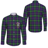 Clan Inglis Tartan Long Sleeve Button Shirt Crest And Plaid Basic Style
