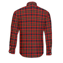 Clan Innes Tartan Long Sleeve Button Shirt Crest And Plaid Basic Style