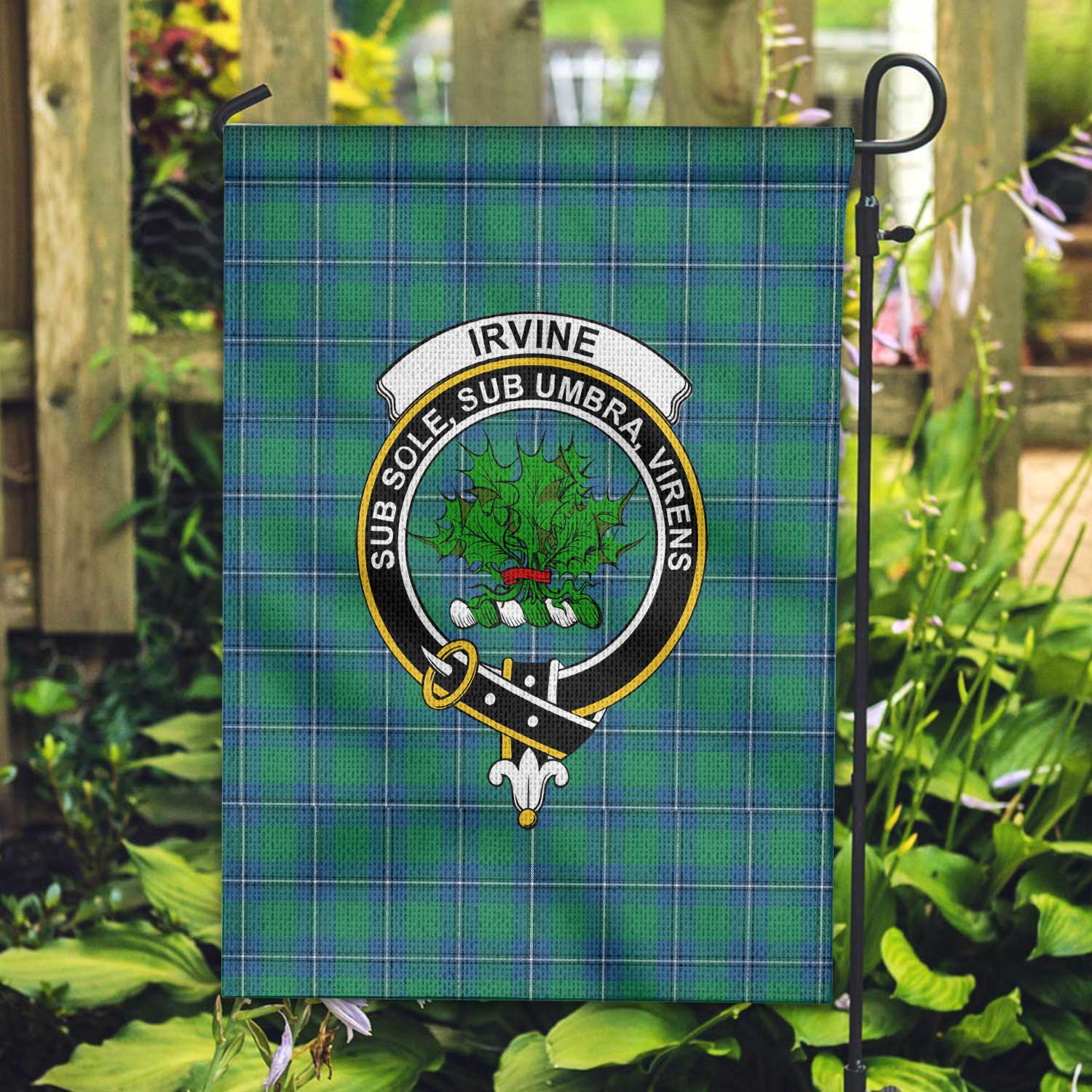 Clan Irvine Tartan Garden Flag Crest And Plaid Basic Style