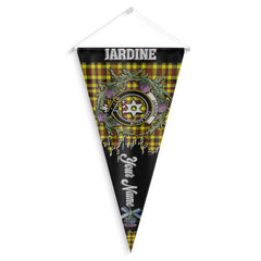 Clan Jardine Tartan Felt Pennant Crest And Plaid Basic Style