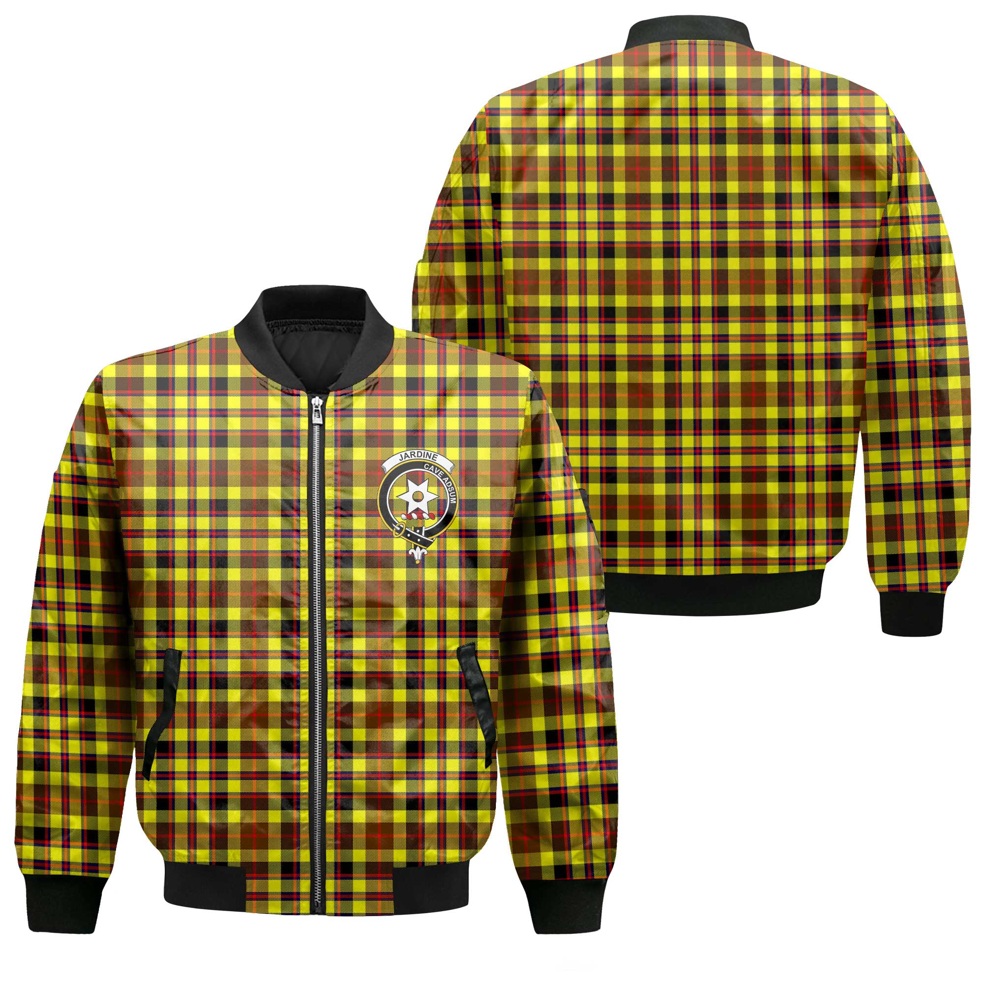 Clan Jardine Tartan Men Bomber Jacket Crest And Plaid Basic Style
