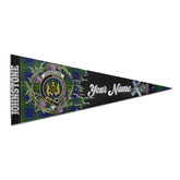 Clan Johnstone Tartan Felt Pennant Crest And Plaid Basic Style