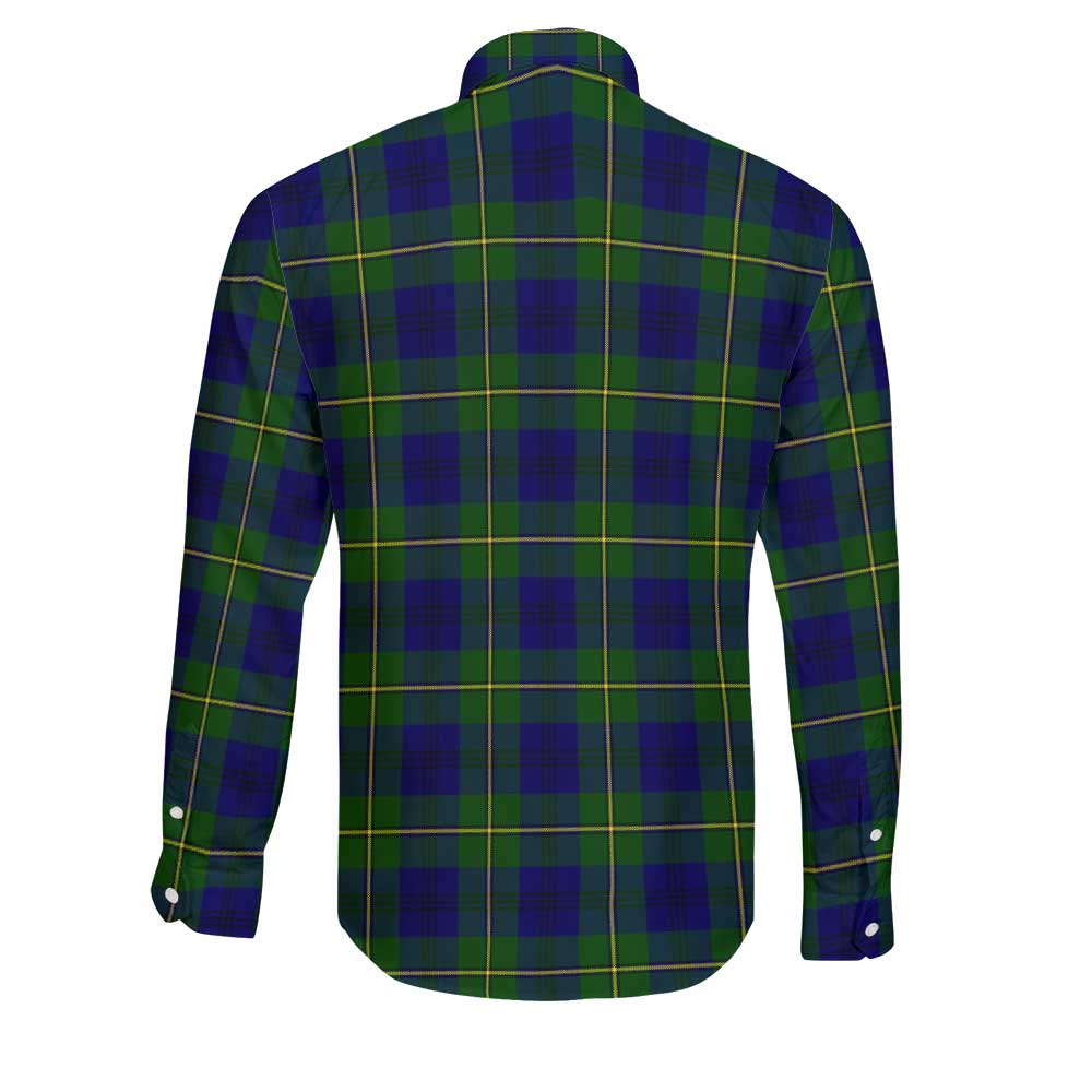 Clan Johnstone Tartan Long Sleeve Button Shirt Crest And Plaid Basic Style
