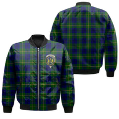 Clan Johnstone Tartan Men Bomber Jacket Crest And Plaid Basic Style