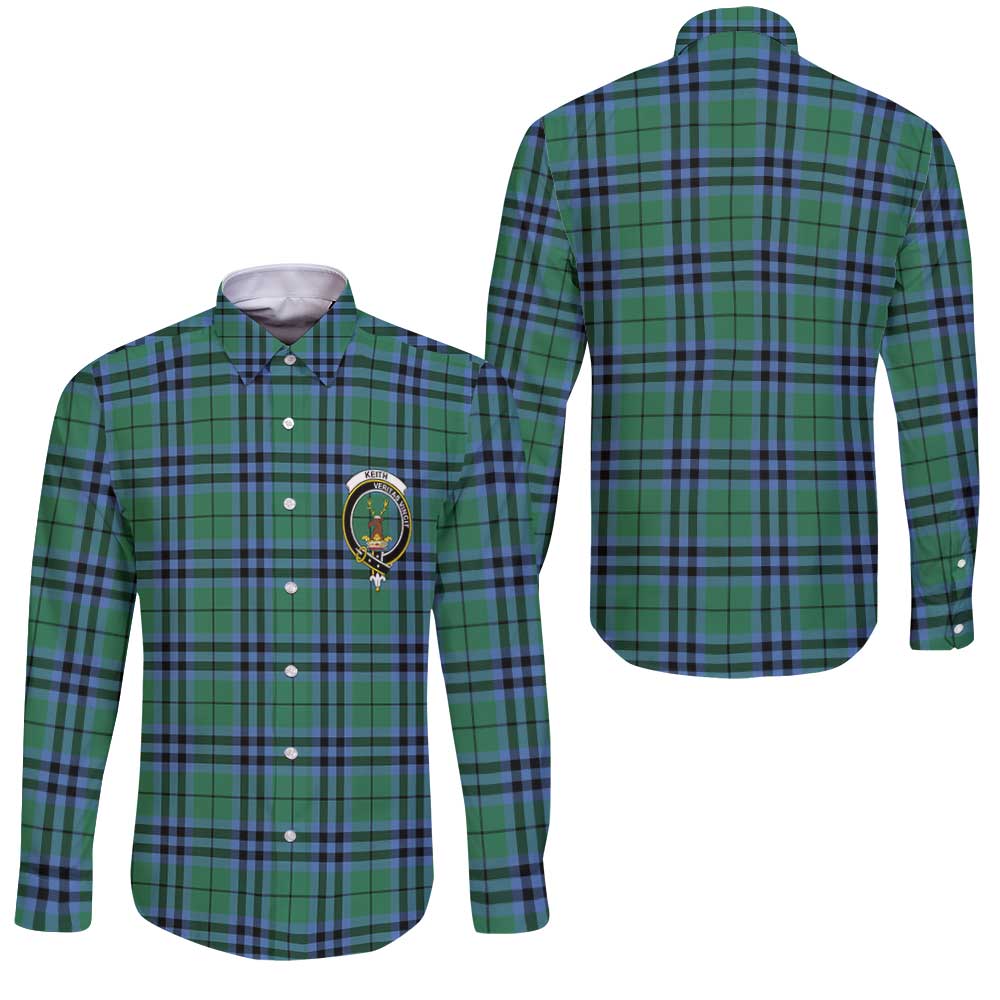 Clan Keith Tartan Long Sleeve Button Shirt Crest And Plaid Basic Style