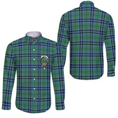 Clan Keith Tartan Long Sleeve Button Shirt Crest And Plaid Basic Style