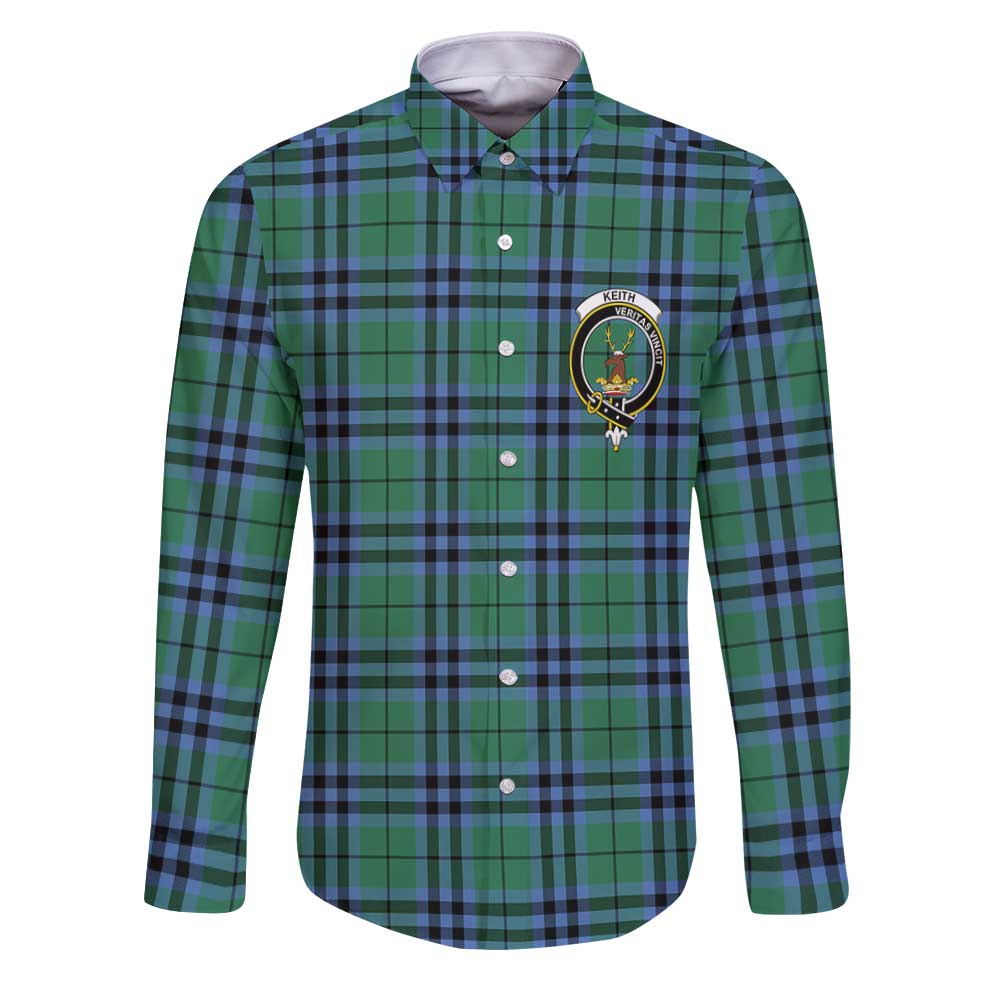 Clan Keith Tartan Long Sleeve Button Shirt Crest And Plaid Basic Style