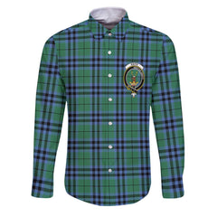 Clan Keith Tartan Long Sleeve Button Shirt Crest And Plaid Basic Style