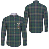 Clan Kennedy Tartan Long Sleeve Button Shirt Crest And Plaid Basic Style