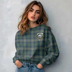 Clan Kennedy Tartan Women Sweatshirt Crest And Plaid Basic Style