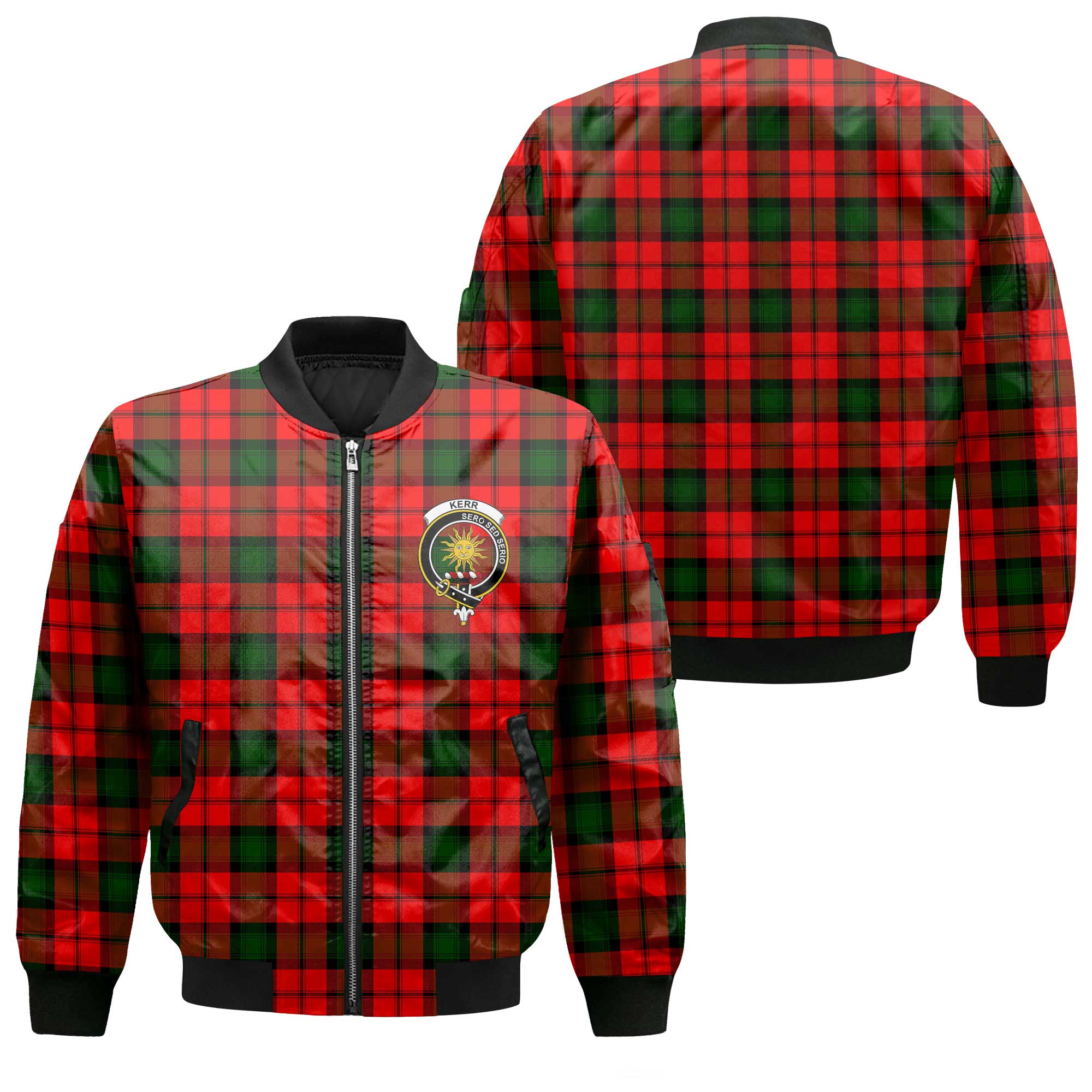 Clan Kerr Tartan Men Bomber Jacket Crest And Plaid Basic Style