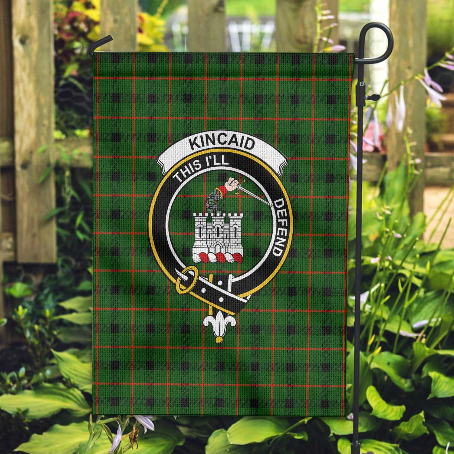 Clan Kincaid Tartan Garden Flag Crest And Plaid Basic Style