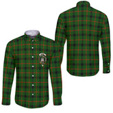 Clan Kincaid Tartan Long Sleeve Button Shirt Crest And Plaid Basic Style