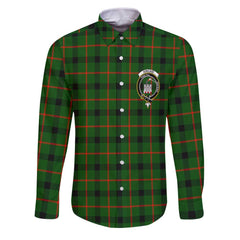 Clan Kincaid Tartan Long Sleeve Button Shirt Crest And Plaid Basic Style