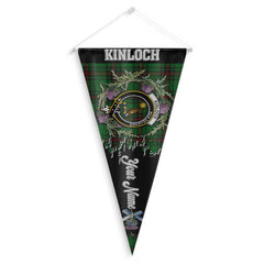 Clan Kinloch Tartan Felt Pennant Crest And Plaid Basic Style