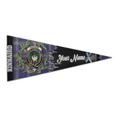 Clan Kinnaird Tartan Felt Pennant Crest And Plaid Basic Style