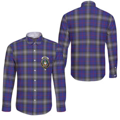 Clan Kinnaird Tartan Long Sleeve Button Shirt Crest And Plaid Basic Style